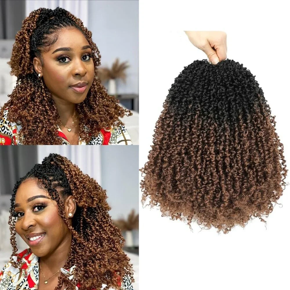 6Pack Yanky Twist Crochet Hair 12 Inch Fluffy Styled for Black Women